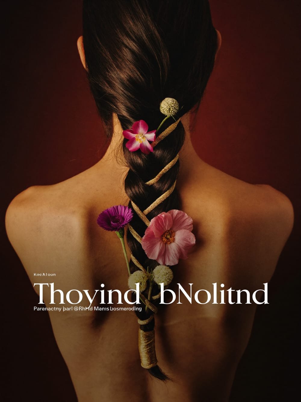 Floral fishtail braid hairstyle